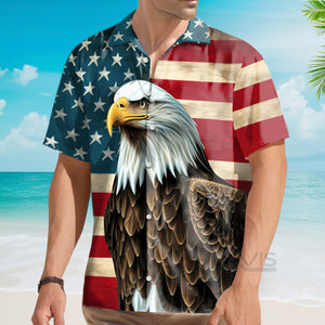 Avis89 Independence Day American Flag Eagle - Hawaiian Shirt