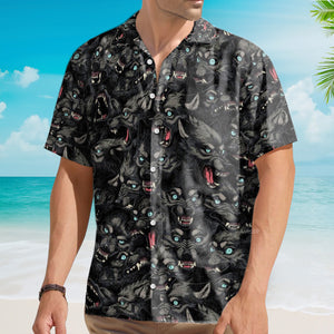 Wolf Pack Pattern Print - Hawaiian Shirt