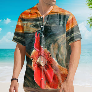 Rooster The Scream Funny - Hawaiian Shirt