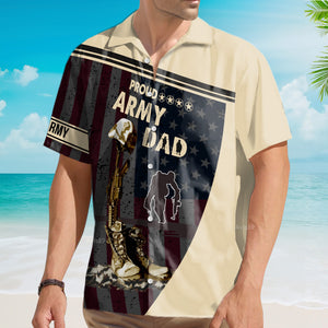 Avis89 Proud Army Dad Veteran Fathers Day Hawaiian Shirt