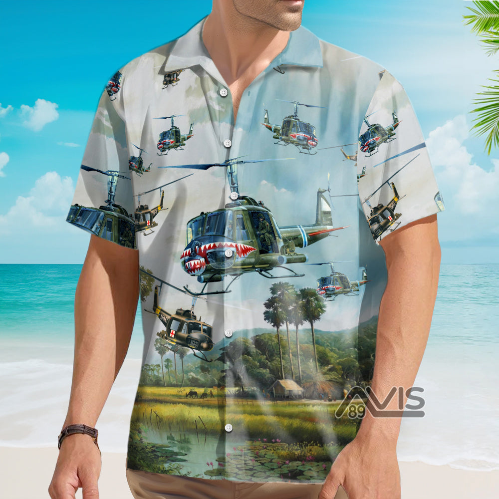 Avis89 US Army UH-1 Iroquois Huey - For Men And Women - Hawaiian Shirt