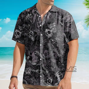 Avis89 Mens Casual Skull Evil - Hawaiian Shirt