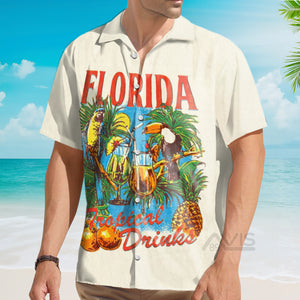 Avis89 Tropical Drinks Florida Parrot - Hawaiian Shirt