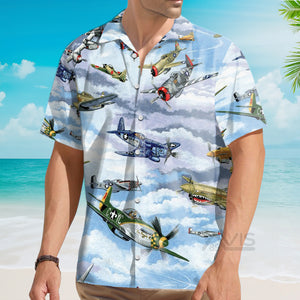 Avis89 World War 2 Fighter Planes & Aircrafts - Hawaiian Shirt