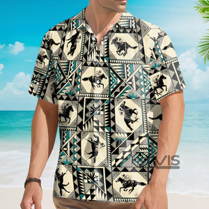 Kentucky Derby Horse Racing Native Pattern - Hawaiian Shirt