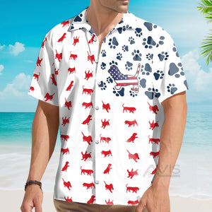 Basset Hound American Flag - Hawaiian Shirt