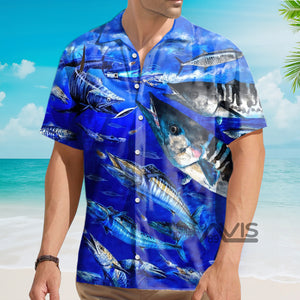 Fishing Love Blue Ocean - Hawaiian Shirt