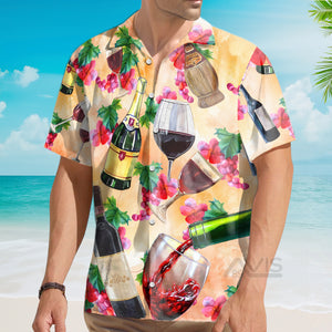 Avis89 Wine Drinking Wine Colorful Style - Hawaiian Shirt