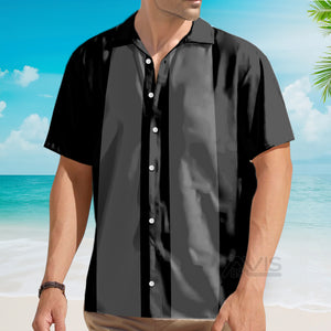 Avis89 50s Bowling Style Grey Black - Hawaiian Shirt