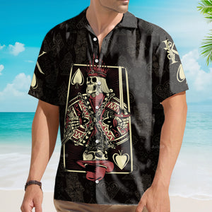 Skull King Of Spades Card - Hawaiian Shirt