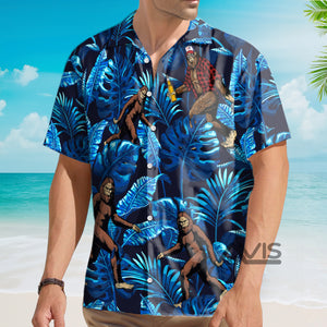 Avis89 Tropical Bigfoot Blue Aloha - Hawaiian Shirt Summer Vibe