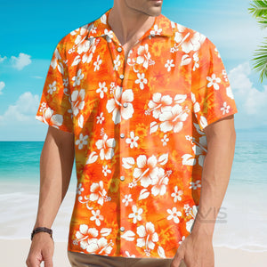 Avis89 Orange Hibiscus Flowers - For Men And Women - Hawaiian Shirt