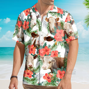 Avis89 Unique Hereford Hawaiian Flowers - Hawaiian Shirt