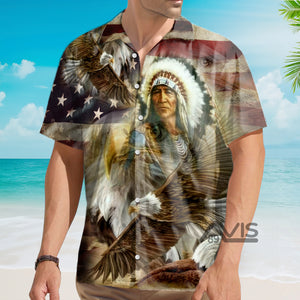 Avis89 Native American Proud Eagle Cool - Hawaiian Shirt