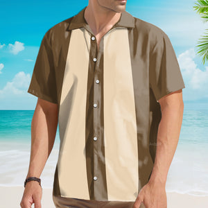 Avis89 50s Bowling Style Khaki Brown - Hawaiian Shirt