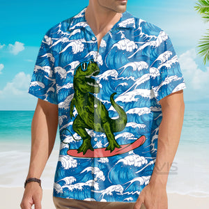 Avis89 Surfing T-Rex Dinosaur - Hawaiian Shirt