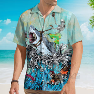 Avis89 The Great Wave Off Kanagawa Shark - Hawaiian Shirt