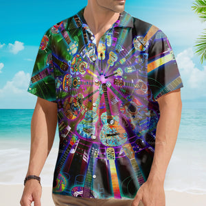 Avis89 Hippie Funny Guitar Music Colorful - Hawaiian Shirt