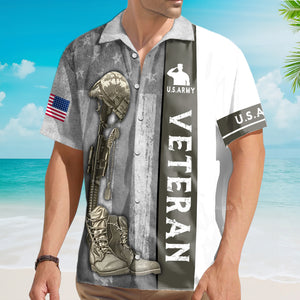 US Army Veteran Gray Hawaiian Shirt