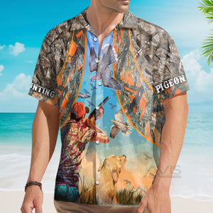 Avis89 Hunting Pigeon Hunting Orange - Gift For Hunting Lovers - Hawaiian Shirt