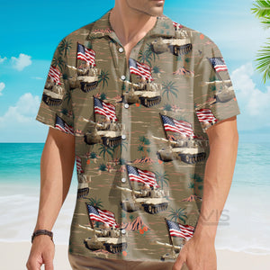 Avis89 US Army M109 Paladin Tank 4th Of July - Hawaiian Shirt