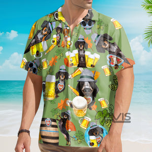 Avis89 Dachshund Drinking Beer - Hawaiian Shirt