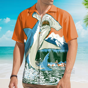 Deep Sea Hammerhead Shark Pattern - Hawaiian Shirt