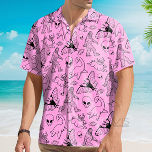 Avis89 Bigfoot Alien Pink - For Men And Women - Hawaiian Shirt