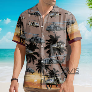 Avis89 US Army Sikorsky UH-60 Black Hawk Helicopter - Hawaiian Shirt