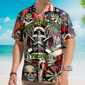 Avis89 Darts Just The Tip I Promise Skull - Hawaiian Shirt