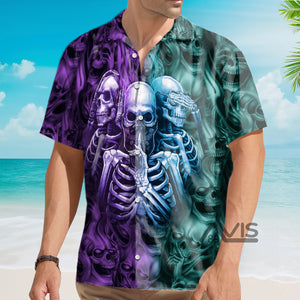 Avis89 Skull Neither Hear Nor See - Hawaiian Shirt