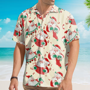 Christmas Cute Santa Claus Singing - Hawaiian Shirt