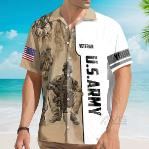 Avis89 US Army Veteran Vintage - Personalized Hawaiian Shirt