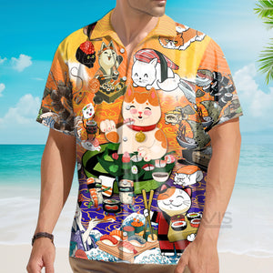 Avis89 Cat Keep Calm And Eat Sushi - Hawaiian Shirt