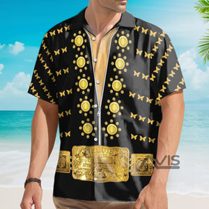 Avis89 Elvis Butterfly Black Costume Cosplay - Hawaiian Shirt