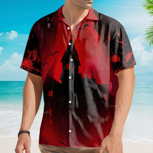 Avis89 Scary Vampire Castle Halloween - For Men And Women - Hawaiian Shirt