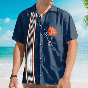 Coconut Tree Pokey Lafarge Deep Blue -  Hawaiian Shirt