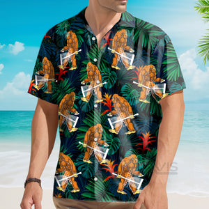 Bigfoot Play Disc Golf Tropical Forest - Hawaiian Shirt