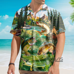 Fishing Special Beautiful Green Pattern - Hawaiian Shirt