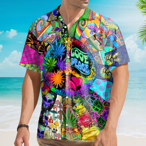 Avis89 Hippie Alien Frogs Love Peace Amazing Style - Hawaiian Shirt