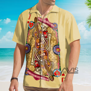 Avis89 Skull Playing Card Yellow Version - Hawaiian Shirt