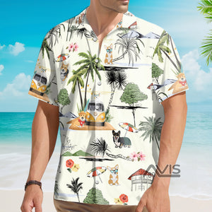 Avis89 Corgi Hawaii Beach - Hawaiian Shirt