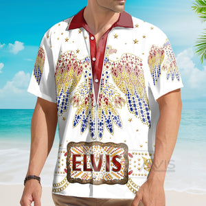 Elvis Aloha White - Costume Cosplay Hawaiian Shirt ELHS04