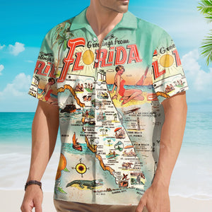 Coastal Vibes A Greeting From Florida - Hawaiian Shirt