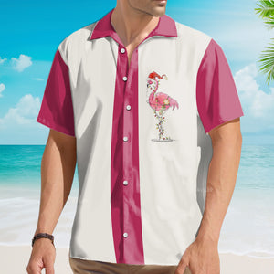 Christmas Flamingo Pink -  For Men And Women - Hawaiian Shirt