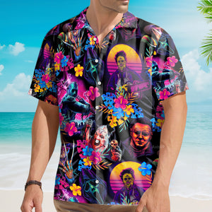 Avis89 Halloween All Horror Movie Retro Tropical Style - Hawaiian Shirt