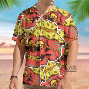 Funky Skull With Yellow Hat - Gift For Men And Women - Hawaiian Shirt