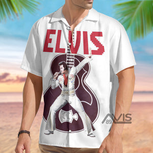 Elvis Classic Music And Guitar - Hawaiian Shirt