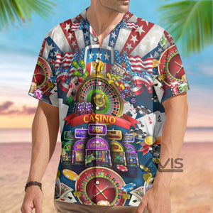 Avis89 Poker US Flag Casino Lover - Hawaiian Shirt