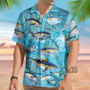 avis89 Fishing Tuna Fish In The Blue Sea - Hawaiian Shirt